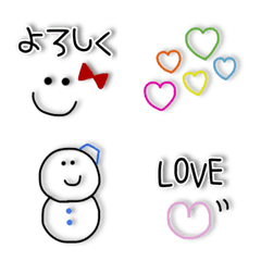 simpleな線画絵文字