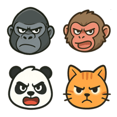 Cheeky gorilla, monkey and panda