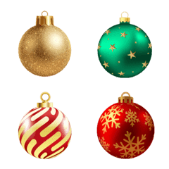 繽紛美麗的聖誕彩球♡表情貼♪♪