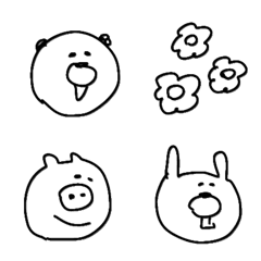 Monotone, cute animals