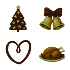 可愛聖誕節小圖案(咖啡色3)