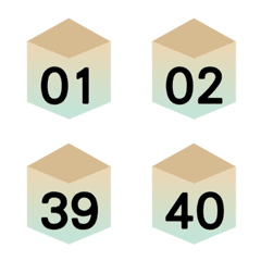 3D CubeStylish Number Sticker