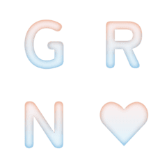 夢幻清新漸層彌散風字母表情貼 36