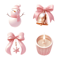 Dusty Pink Christmas Emoji Set