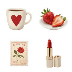 red and white girly emoji