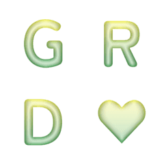 漸層霓虹 閃耀多彩字母表情貼 31