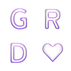 漸層霓虹 閃耀多彩字母表情貼 40