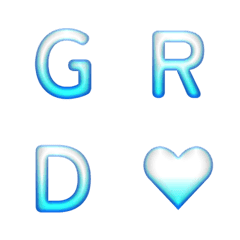 漸層霓虹 閃耀多彩字母表情貼 38