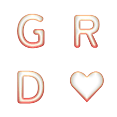 漸層霓虹 閃耀多彩字母表情貼 39