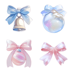 Pastel Blue & Pink Christmas Emoji