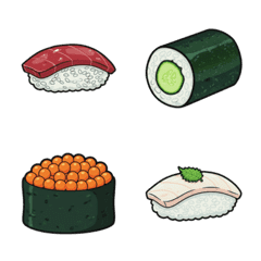 อิโมจิซูชิสไตล์การ์ตูนสุดหรรษา