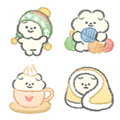 Fluffy Dog MOSAO Emoji [winter]