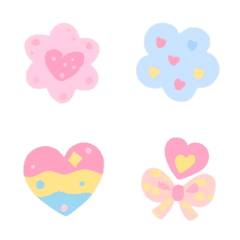 pastel flower and heart