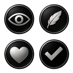 Black Awakening Symbols 24 Silver Emojis