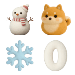 Fluffy Felt Japanese New Year Emoji