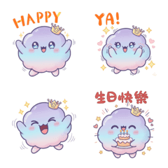 彩虹雲朵的實用表情貼(每張)