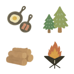 ไอคอนมินิค่ายธรรมชาติ｜อีโมจิแคมป์น่ารัก