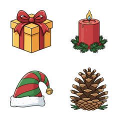 Cute Comic Style Christmas Emoji