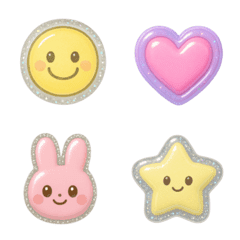 Pastel Puffy Sticker-Style Emojis