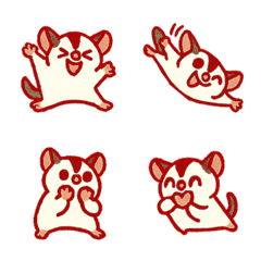 可愛的快樂蜜袋鼯(紅色)