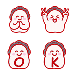 かわいい牡蠣の表情+26英語（赤）