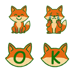 かわいいキツネ+26英語（緑）