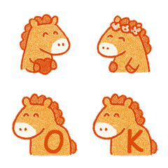 かわいい馬+26英語（オレンジ色）