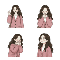 สาวน้อยชุดกันหนาวชมพูสีหวาน