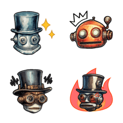 Victorian Robot Emojis