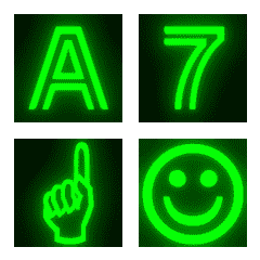 會動的！綠色霓虹閃亮裝飾字貼圖