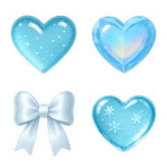 Winter Color Sparkling Heart Emojis