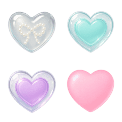 Pastel Color Soft Heart Emojis