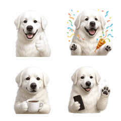 實用！大白熊犬表情貼