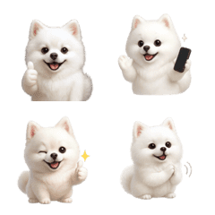 使いやすい! ポメラニアン 白 絵文字