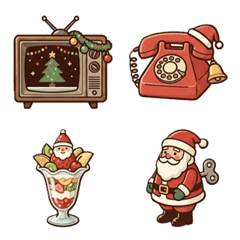Showa Retro Cafe Christmas Emojis