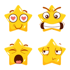 ♡黃色星星誇張情緒♡實用表情貼特輯