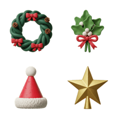 超萌黏土風聖誕節Emoji派對