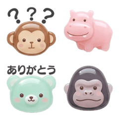 つやつやぷっくりシール♡大きめどうぶつ