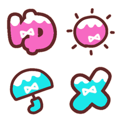 Pink and Blue style Japanese with snow.