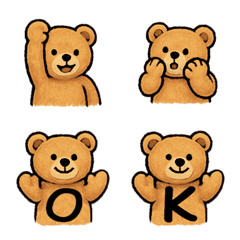 かわいいテディベア+26英語（黒）