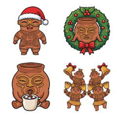 Dogu Clay Figures Christmas Emoji