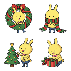Yellow Rabbit: Christmas Emoji
