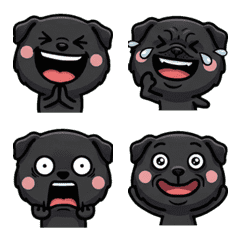 Anim. Overreaction Black Pug 2