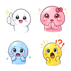 艾莫丸 情緒滿滿的彩色丸子貼圖