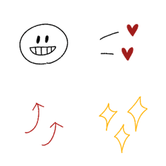 大人シックな線画絵文字