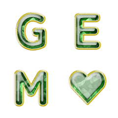 金框寶石字母表情貼 004