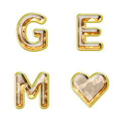 金框寶石字母表情貼 002