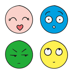 Colored round face practical emoji