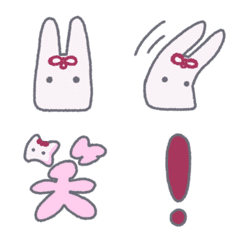 Normal emoji of a Omamori rabbit