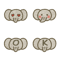 かわいい象+26英語（グレー）